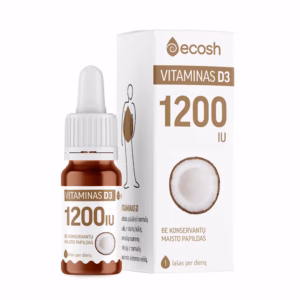 ECOSH Vitaminas D3 su kokosų aliejumi 1200 IU, 10 ml