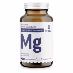 ECOSH bioaktyvus Magnis, bisglicinatas 90 mg, su vitaminu B6, 90 kapsulių