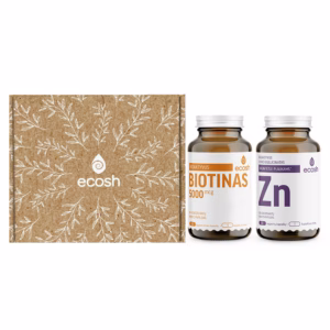 ECOSH Rinkinys grožiui: Biotinas, 90 kaps. + Cinkas, 25mg, 90 kaps.