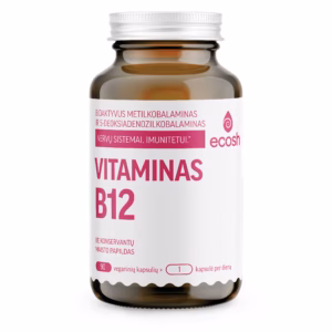 ECOSH bioaktyvus vitaminas B12, 1200 µg, 90 kapsulių