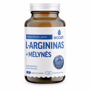 ECOSH L-argininas su mėlynėmis, 90 kapsulių