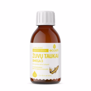 ECOSH Žuvų taukai su Camelina sativa aliejumi, citrinų skonio, 150 ml