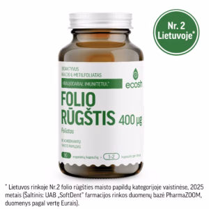 ECOSH bioaktyvi folio rūgštis (foliatas), 400 µg, 90 kapsulių