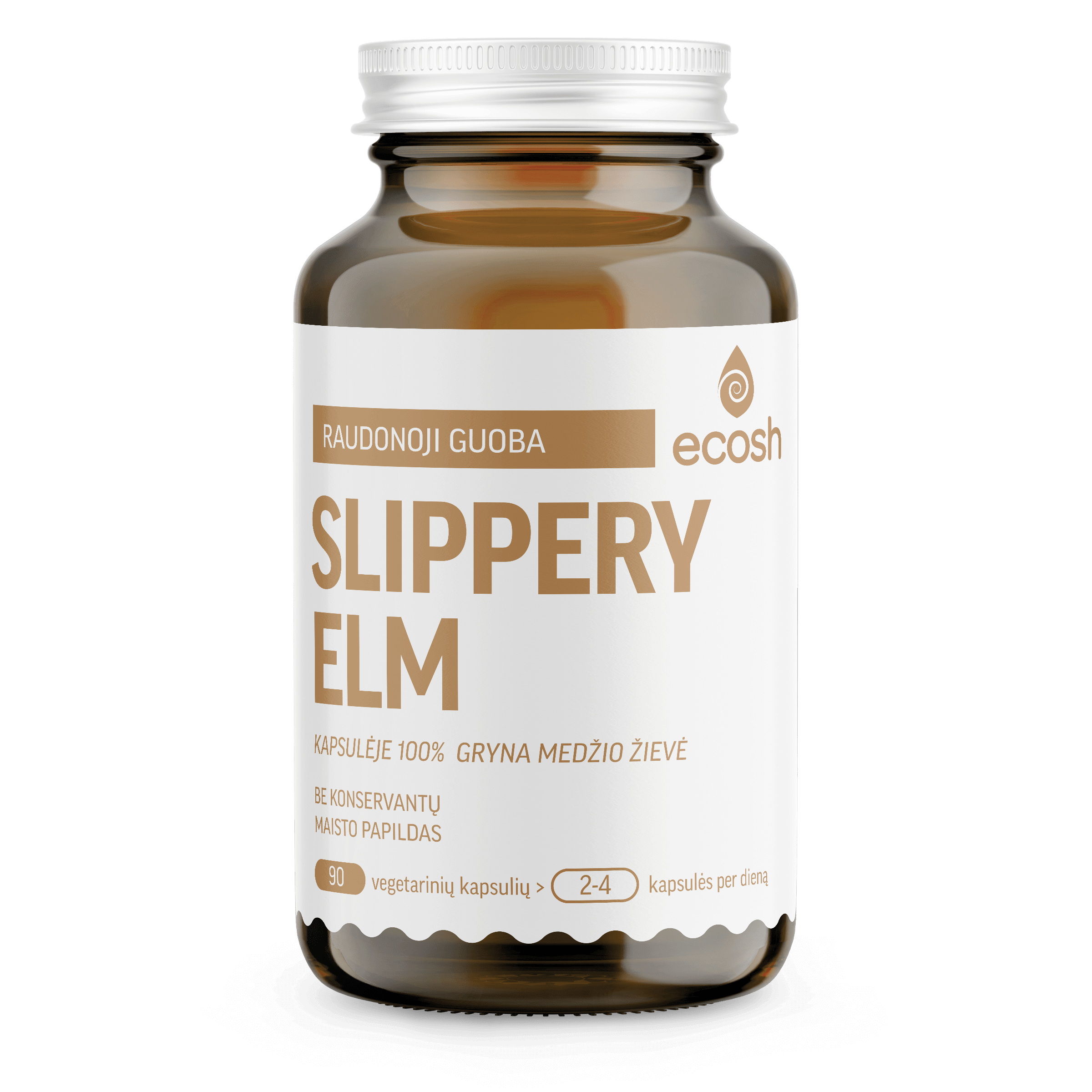 Slippery elm, 90 kapsulių