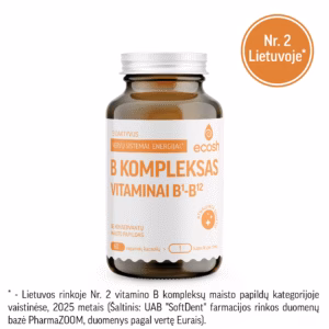 ECOSH bioaktyvus B vitaminų kompleksas, 60 kapsulių