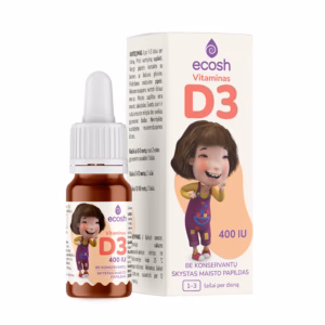 ECOSH KAKĖ MAKĖ Vitaminas D3 su kokosų aliejumi 400 IU, 10 ml