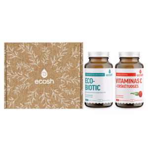 ECOSH Rinkinys IMUNITETUI: Ecobiotic, 90 kaps. + vit. C su erškėtuogėmis, 90 kaps.