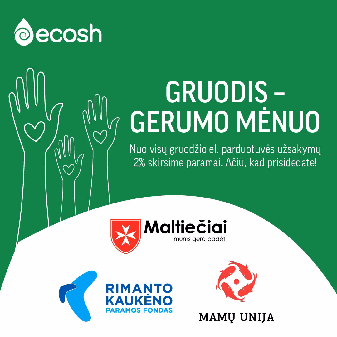 Read more about the article Gruodis – gerumo mėnuo: 2%  nuo visų gruodžio el. parduotuvės užsakymų skiriame paramai