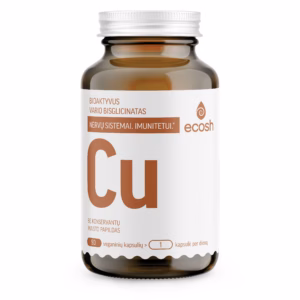 ECOSH bioaktyvus Varis, bisglicinatas 2 mg, 90 kapsulių
