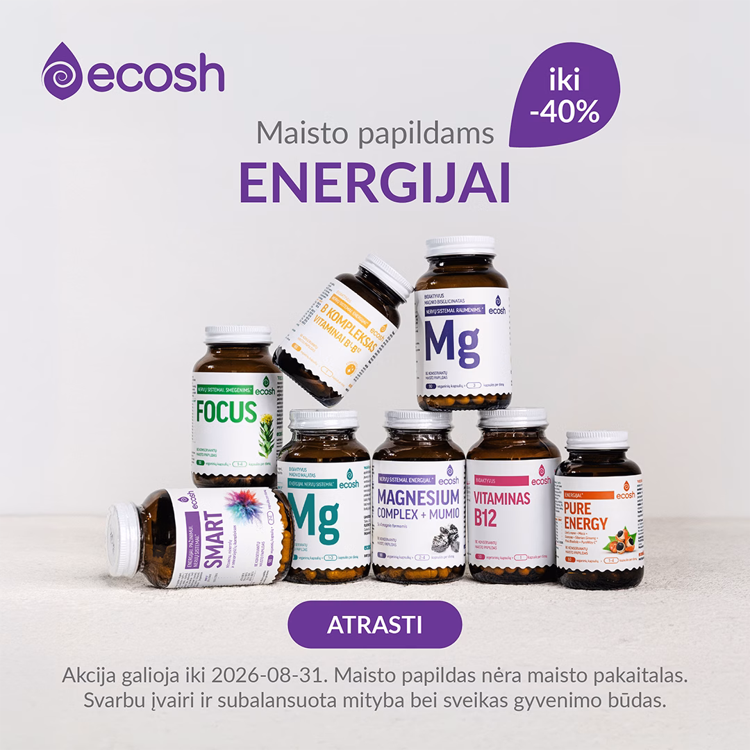 ECOSH vizualas - Nuolaidos maisto papildams Energijai iki -40%