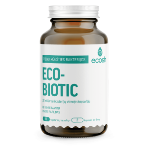 Ecobiotic pieno rūgšties bakterijos (12 rūšių), 90 kapsulių