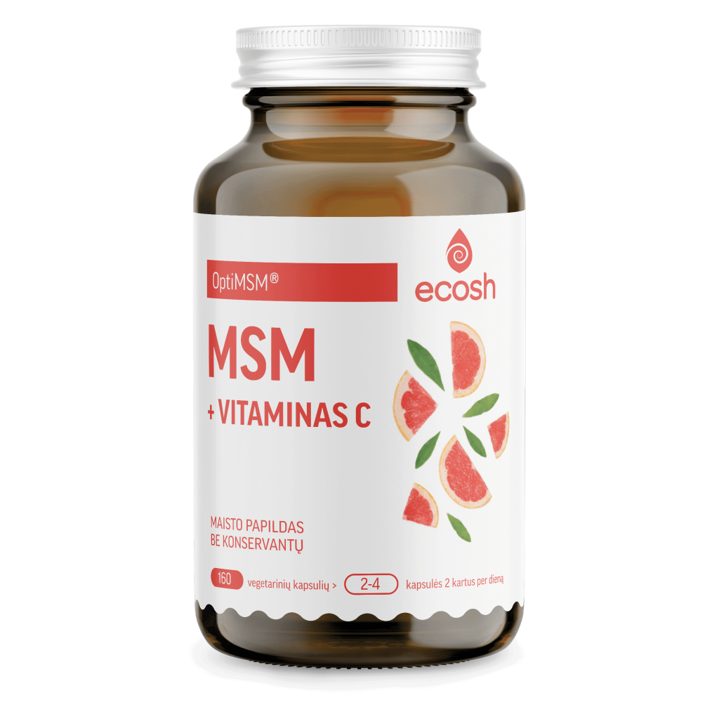 MSM + vitaminas C, 160 kapsulių
