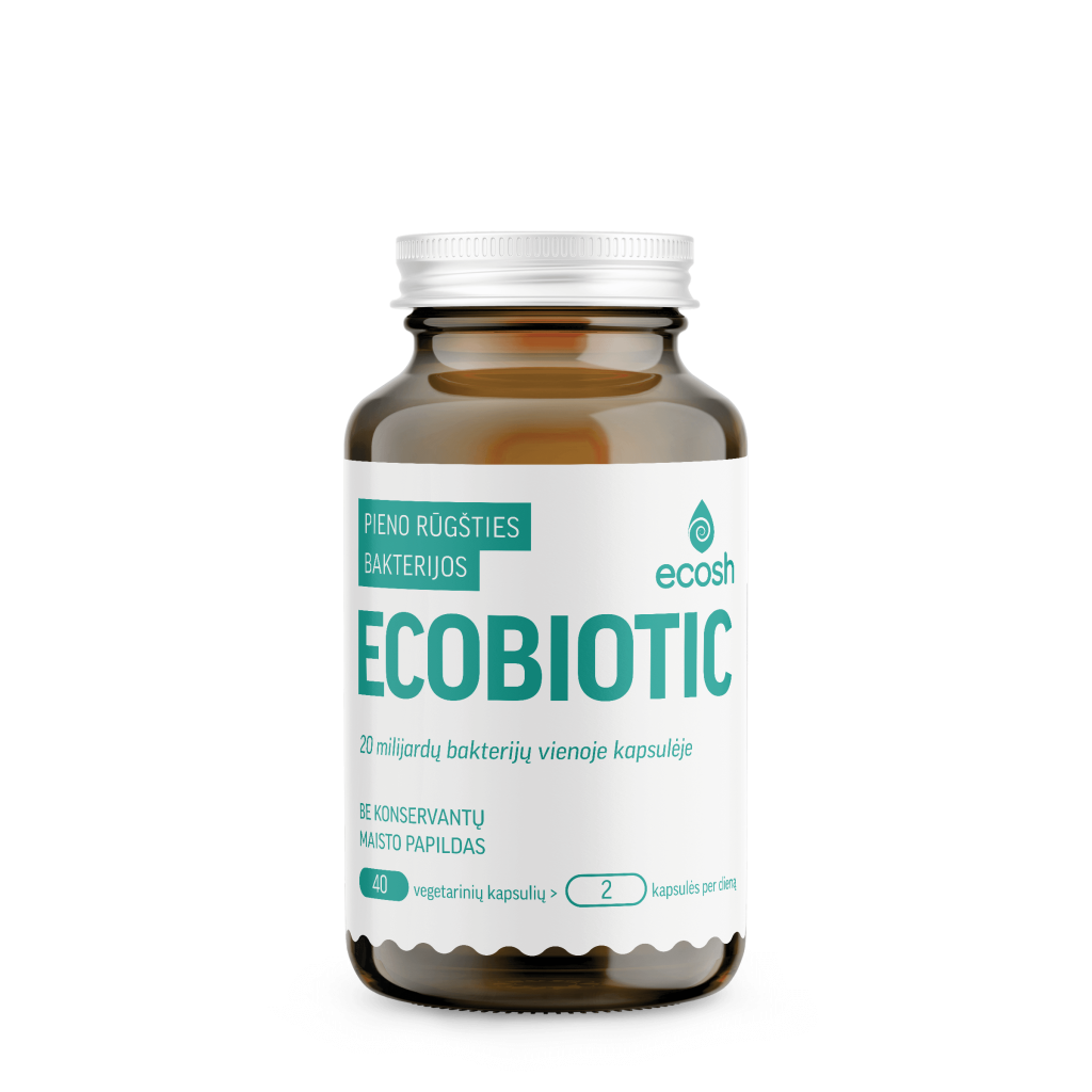 Ecobiotic pieno rūgšties bakterijos, 40 kapsulių