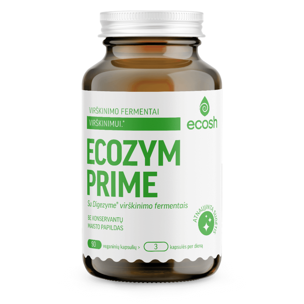 ECOSH Ecozym Prime su Digezyme® virškinimo fermentais, 90 kapsulių