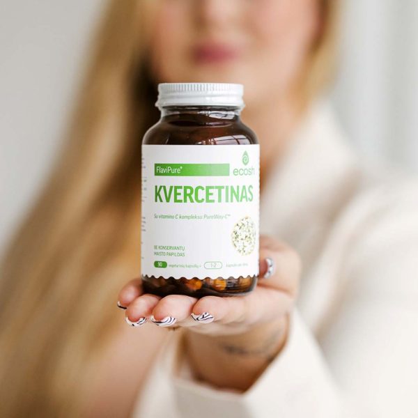 Kvercetinas FlaviPure® su vitamino C kompleksu, 90 kapsulių